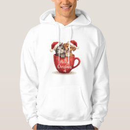 God Jul Katt och Hund i Mug Hoodie Söt Husdjur