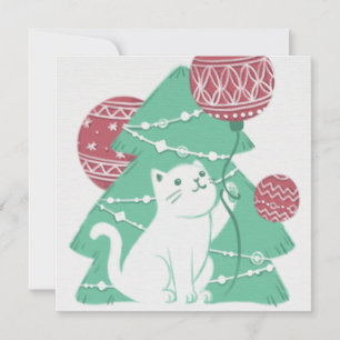 God jul: Katt och prydnadsföremål Julkort