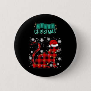 God Jul Katt Plaid Grafik För Kattälskare Knapp
