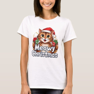 God Jul Katt . Rolig Högtids T-Shirt