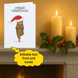 God jul katt yoga helgkort