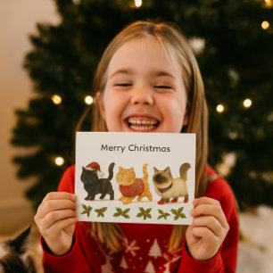 God Jul Kattälskare / Söta Katter Helg Vykort