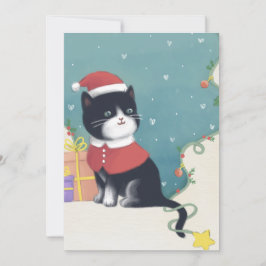 God jul: Kattillustration Julkort