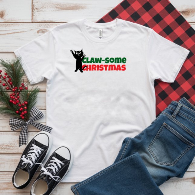 God Jul Kattmamma  rolig röd T-Shirt (Skapare uppladdad)