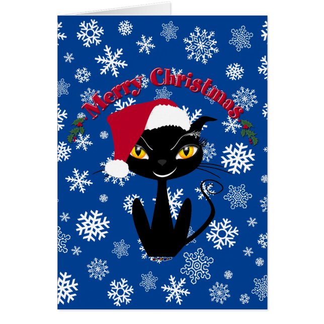 God jul Kattunge Hälsningskort (Framsidan)