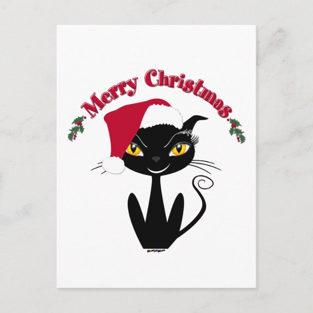 God jul Kattunge Helg Vykort (Framsida)