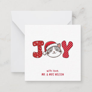 GOD JUL KATTUNGE " JOY " ANTECKNINGSKORT