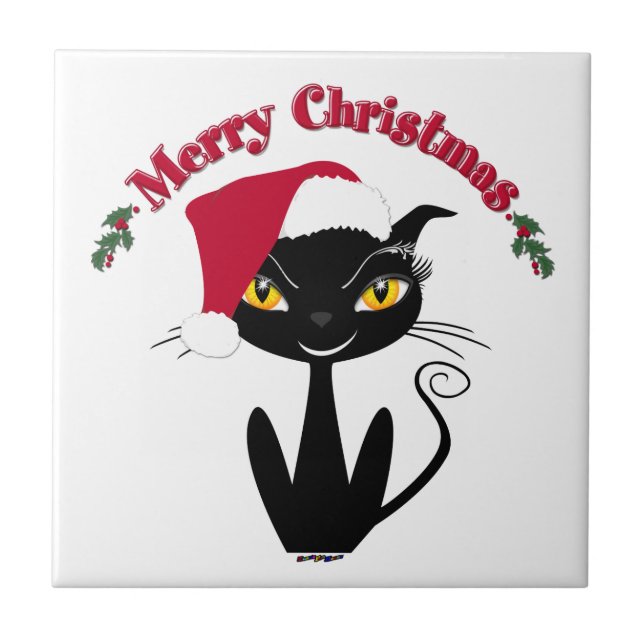 God jul Kattunge Kakelplatta (Framsidan)