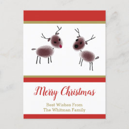 God jul Kids Art Reindeer Helgdag Helg Vykort