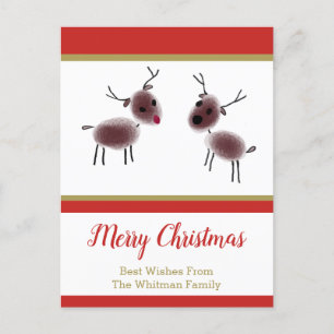 God jul Kids Art Reindeer Helgdag Helg Vykort