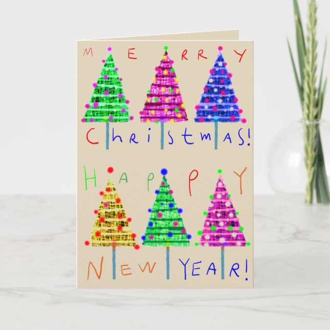 God jul Kids konst julkort Helgkort (Framsida)