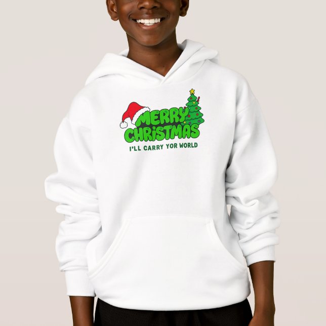 God Jul Kids – Tomte & Träd T Shirt (Framsida)
