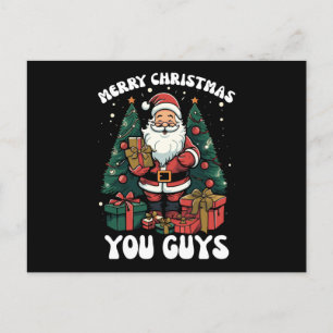 God Jul Killar Tomte Vykort