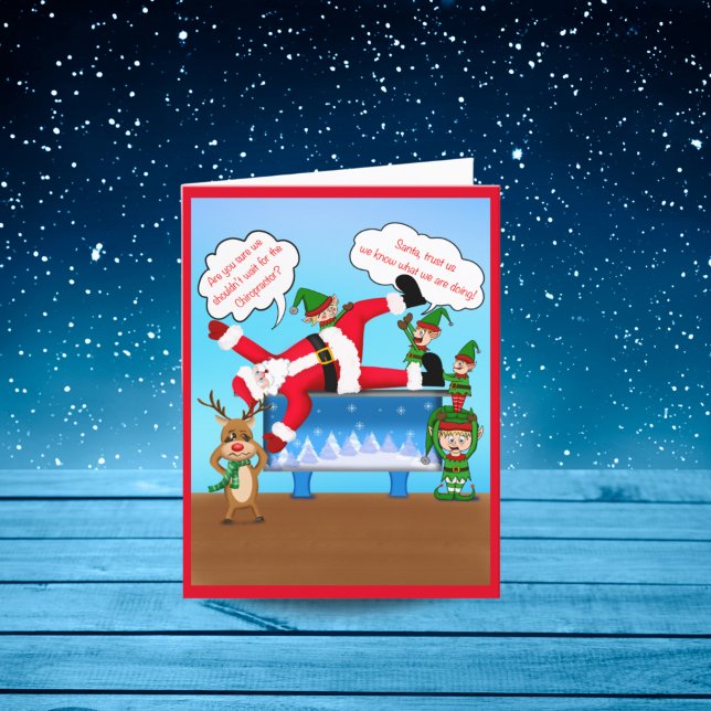God Jul Kiropraktor Tomte & Tomtenissar Jul Helgkort (Skapare uppladdad)