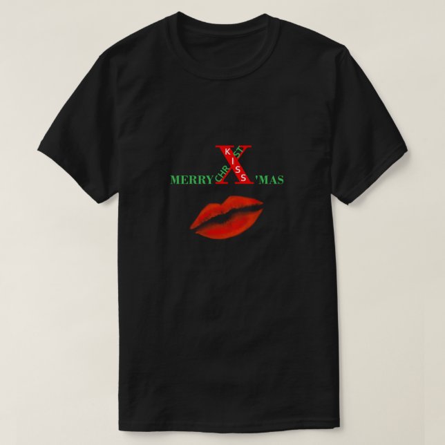 God jul kiss läppar t shirt (Design framsida)
