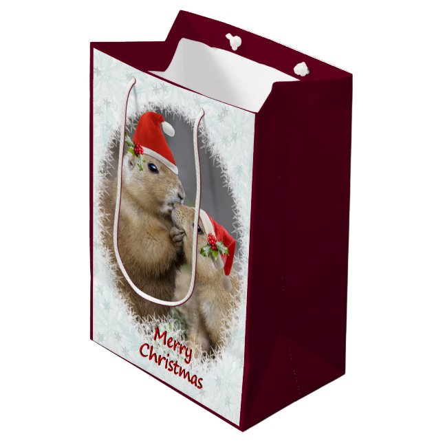 God jul Kiss Medium Gift Bag (Framsidan Vinklad)