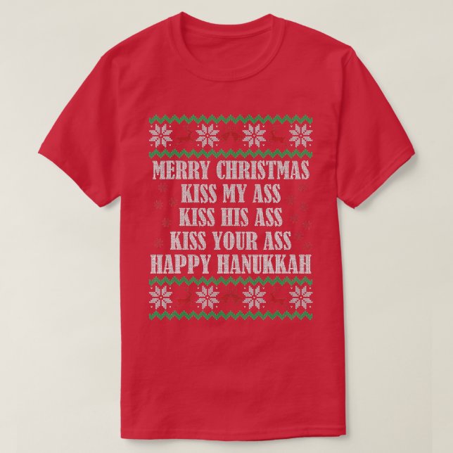 God jul Kiss My A T Shirt (Design framsida)