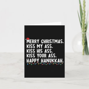 God jul Kiss My Hans Lycklig Hanukkah Kort