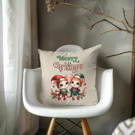 God jul Kitten Elves Kudde