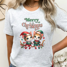 God jul Kitten Elves T Shirt