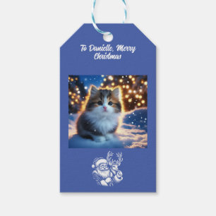 God Jul Kitten Presentetikett
