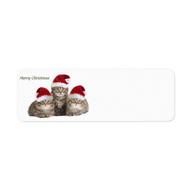 God jul Kittens etikett Returadress Etikett (Framsidan)