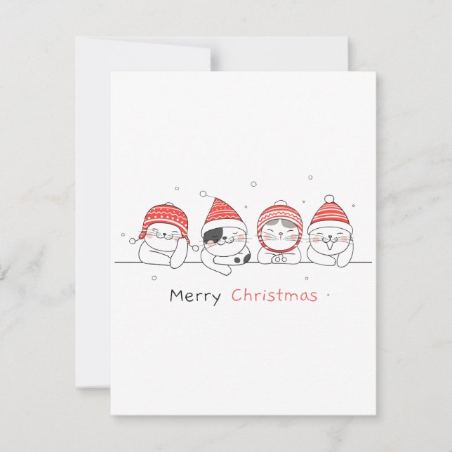 God jul kitty vänner julkort (Framsida)