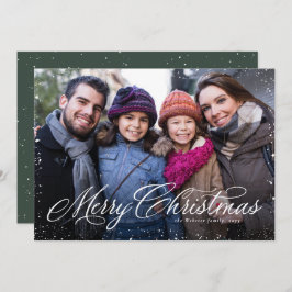 God jul klassisk enfotogrönt julkort