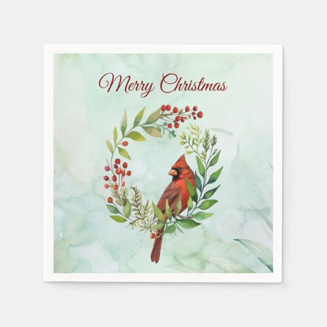 God Jul Klassisk Kardinal  Pappersservett (Framsidan)