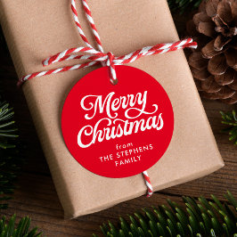 God jul klassisk märkre med röd helgdag gåvor etiketter