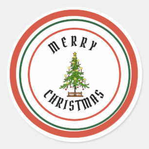 GOD JUL KLASSISK ROUND-etikett Runt Klistermärke