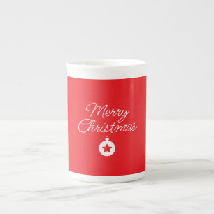 God jul klassiskt, unikt, minimalistiskt, vanligt benporslin mugg
