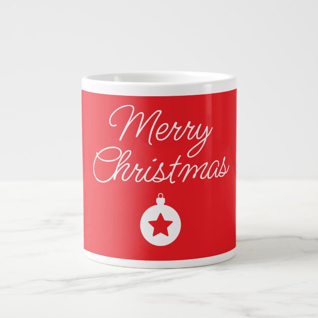 God jul klassiskt, unikt, minimalistiskt, vanligt jumbo mugg (Framsidan)
