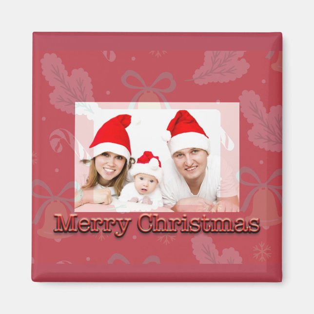 God jul Klockor med Bild Magnet (Framsidan)
