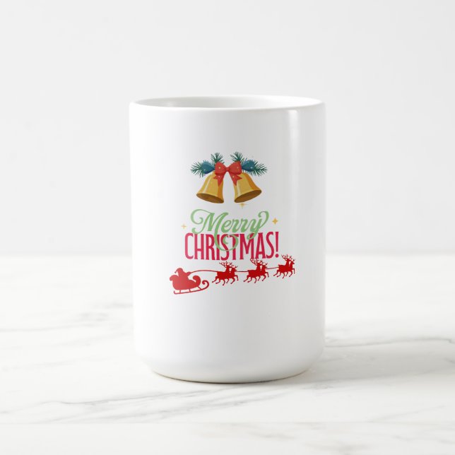 God Jul – Klockor & Tomtens släde-design Kaffemugg (Center)