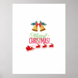 God Jul – Klockor & Tomtens släde-design Poster