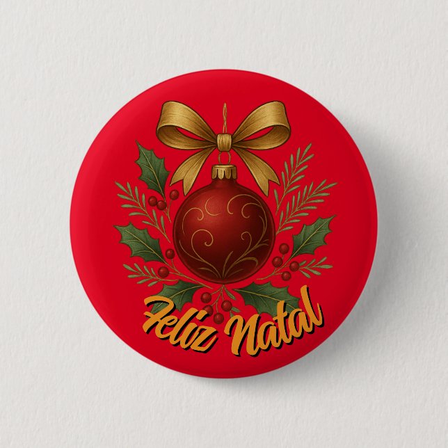 God Jul Knap - Feliz Natal Knapp (Framsida)
