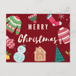 God jul Knits Sweaters, Snögubbe, Träd Vykort