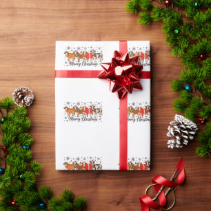 God Jul Ko Rolig Moo Högtid Glad Jul Presentpapper