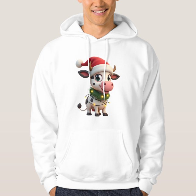God Jul Ko Santa Jul Belysning Ko Xma Hoodie (Framsida)
