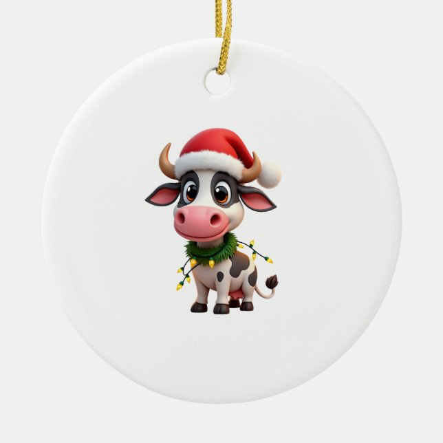God Jul Ko Santa Jul Belysning Ko Xma Julgransprydnad Keramik (Framsidan)