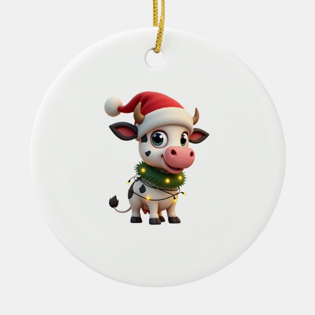 God Jul Ko Santa Jul Belysning Ko Xma Julgransprydnad Keramik (Framsidan)