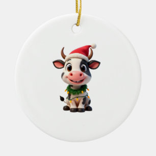 God Jul Ko Santa Julbelysning Ko Xma Julgransprydnad Keramik