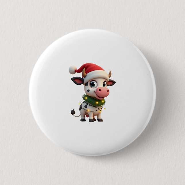 God Jul Ko Santa Julbelysning Ko Xma Knapp (Framsida)