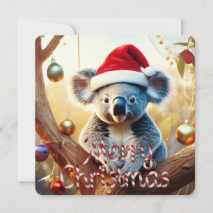 God jul Koala Santa Gumtree Baubles Julkort