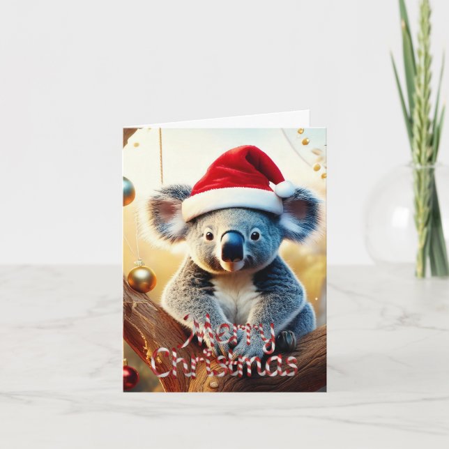 God jul Koala sitta i gumtree Card Kort (Framsida)