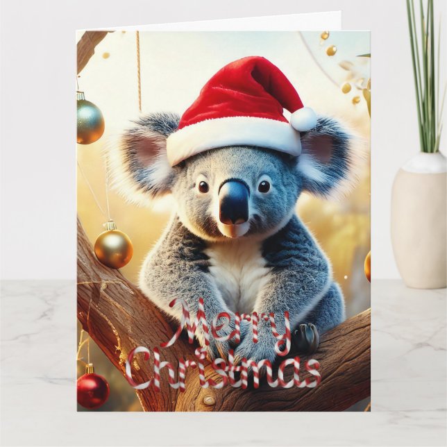 God Jul Koala som sitter i Gumtree-kort Kort (Framsida)