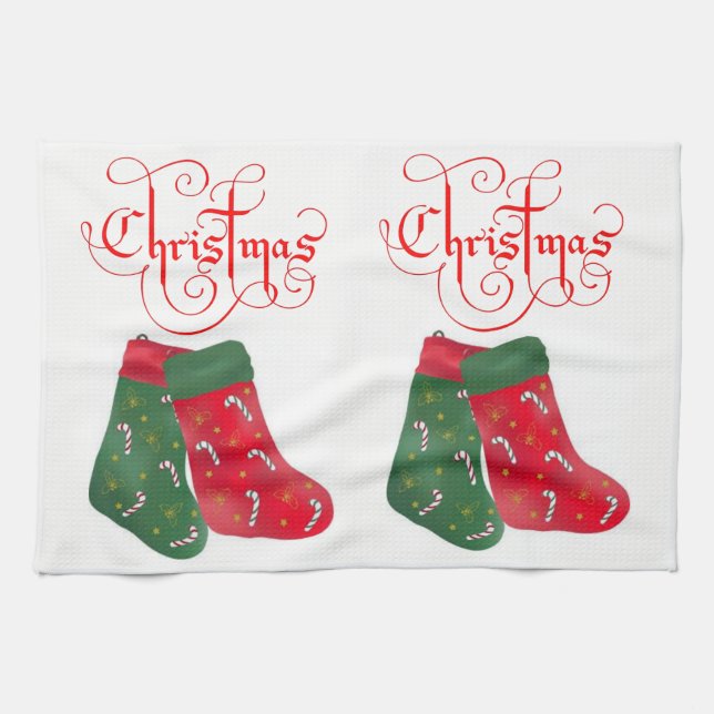 God jul, kök, handdukar (Horisontell)