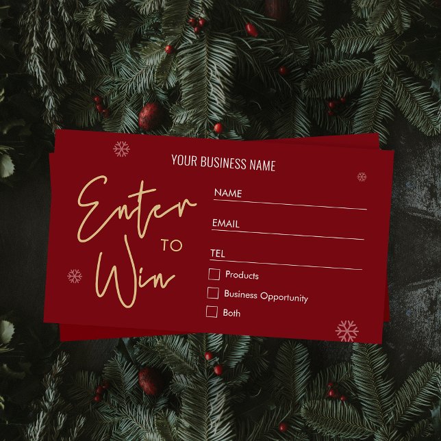 God jul - kom till Win Business Logotyp Biljett (Add the finishing touch to your raffle with these festive enter to win tickets)