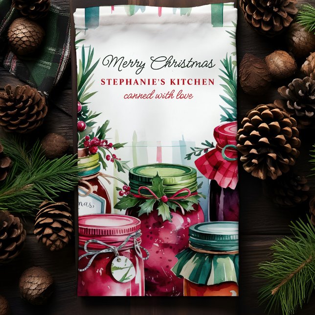 God jul konserverad med Kärlek Personlig Kökshandduk (Skapare uppladdad)